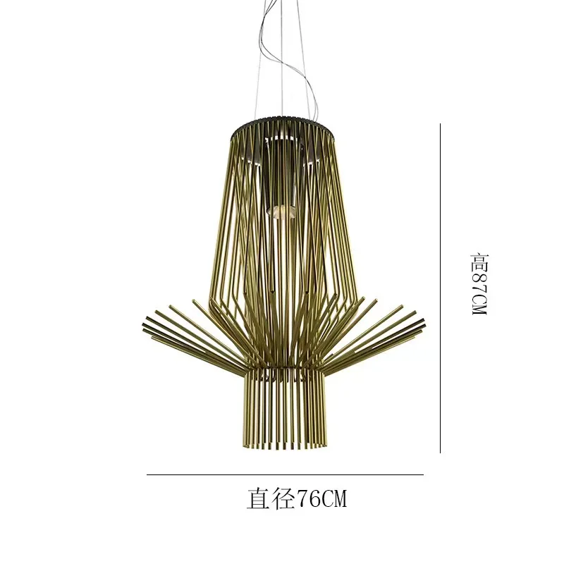 Modern Creative Antique Finish Project Villa Birdcage Suspension Hanging Lights Designer Pendant Lamp