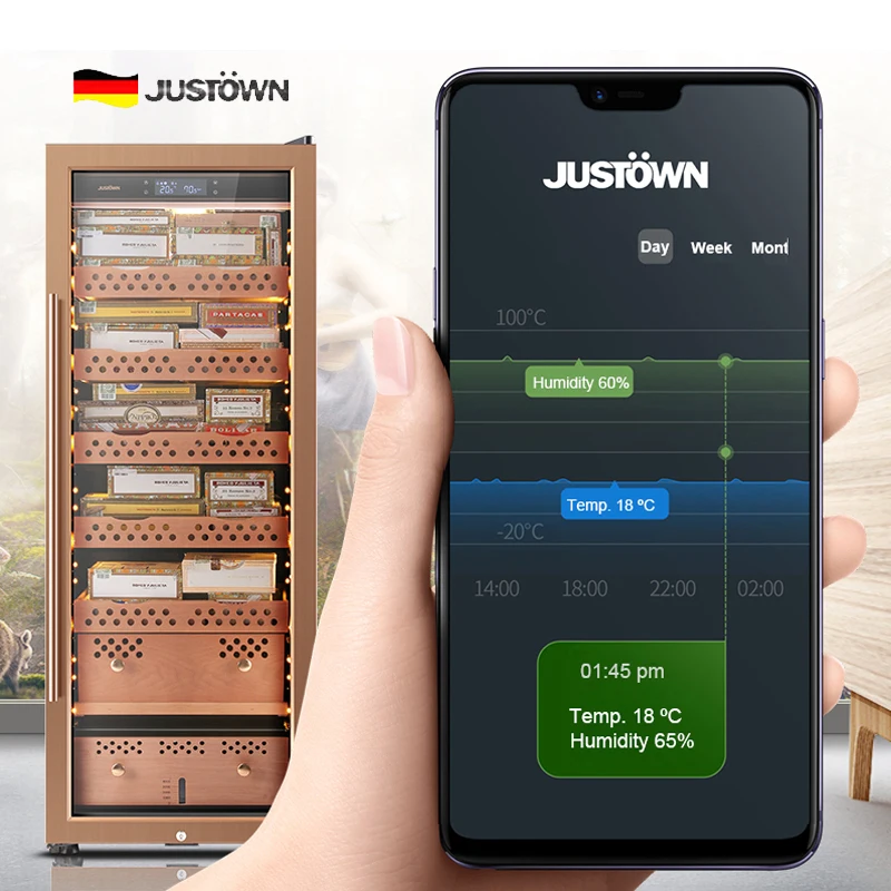 
hot sale Cabinet Cases backwoods Accessories Accurate Humidity Cooling Compressor No Frost Spain Cedar Wooden Cigars Humidor 