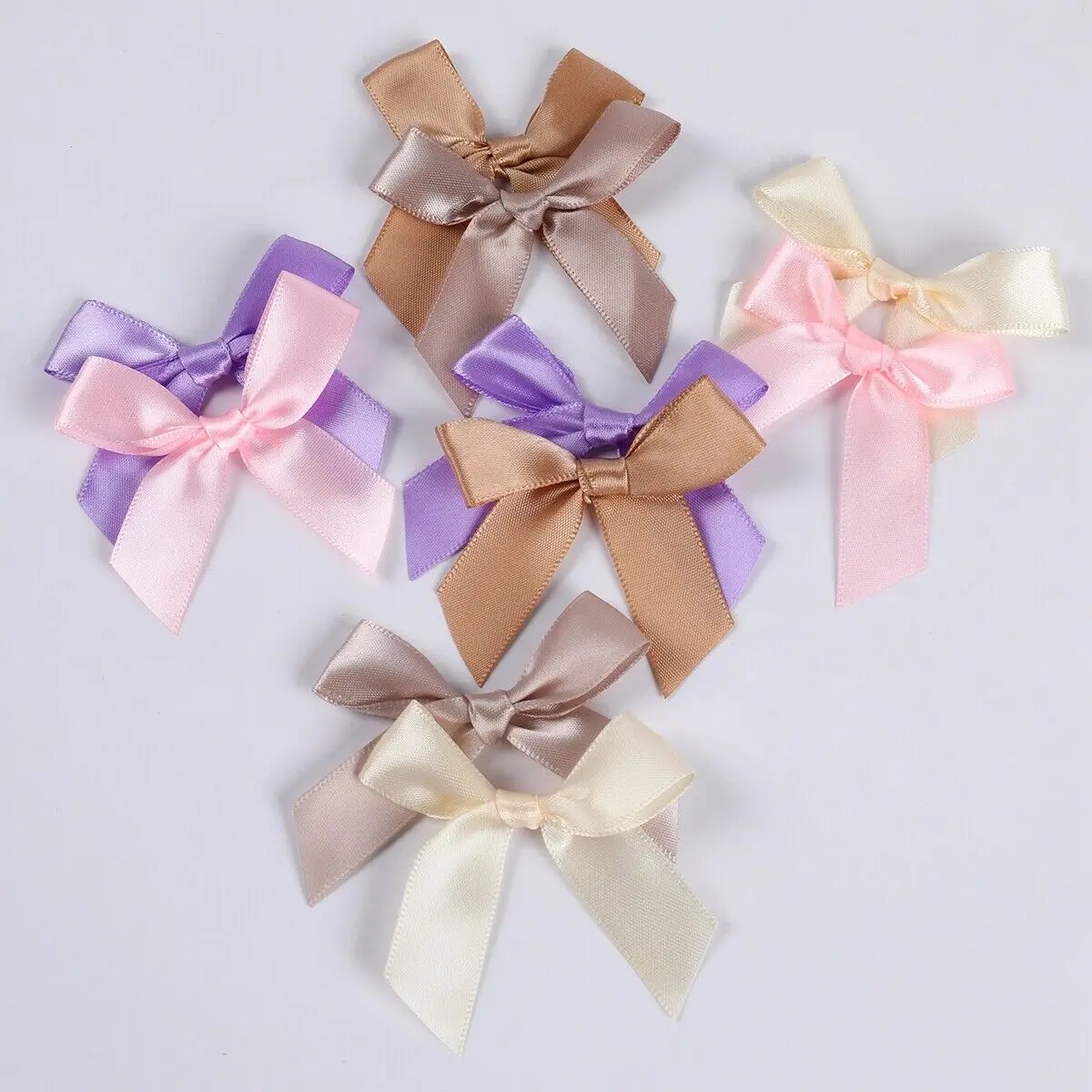 OKAY Small 7cm Bows Satin Ribbon Mini Crafts Pre Tied Wedding Cards Sewing