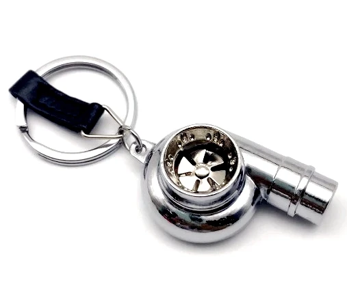 3D Car whistle Turbo Keychain Spinning sound Auto Part Model Turbocharger Promotion Gifts