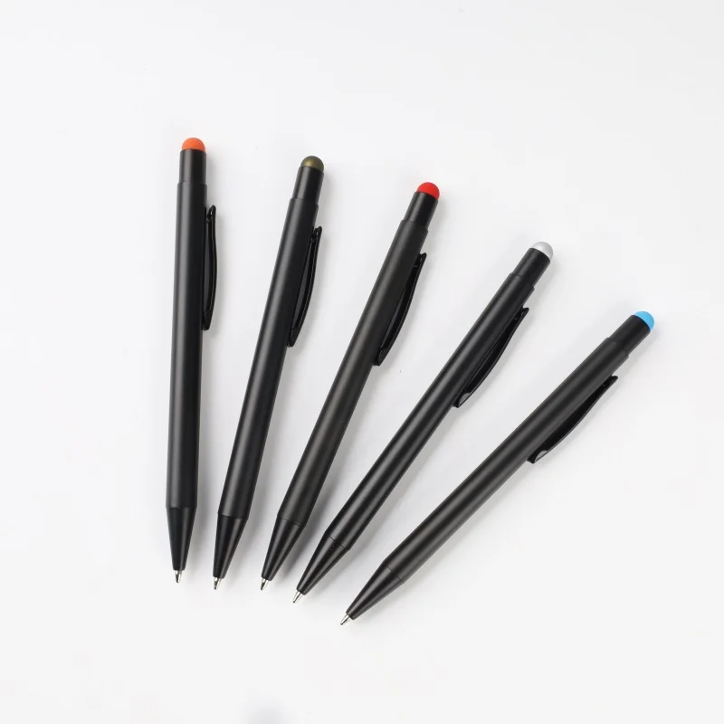 Customize logo premium promotional novelty metal stylus ball pen metal rotating ball pens
