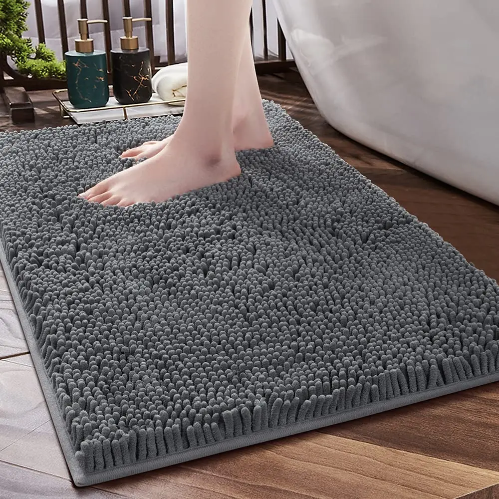 50*80cm Chenille bathroom Non-Slip Rubber Soft Water Absorbent Hotel Bathroom Shower Rug Bath Mat