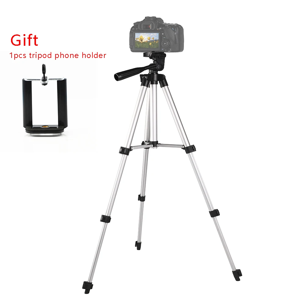 Lightweight Aluminium Camera Smartphone Tripod For Canon Nikon Sony DSLR DV Recorder LCD Monitor iPhone 12 Xiaomi Mobile Phones
