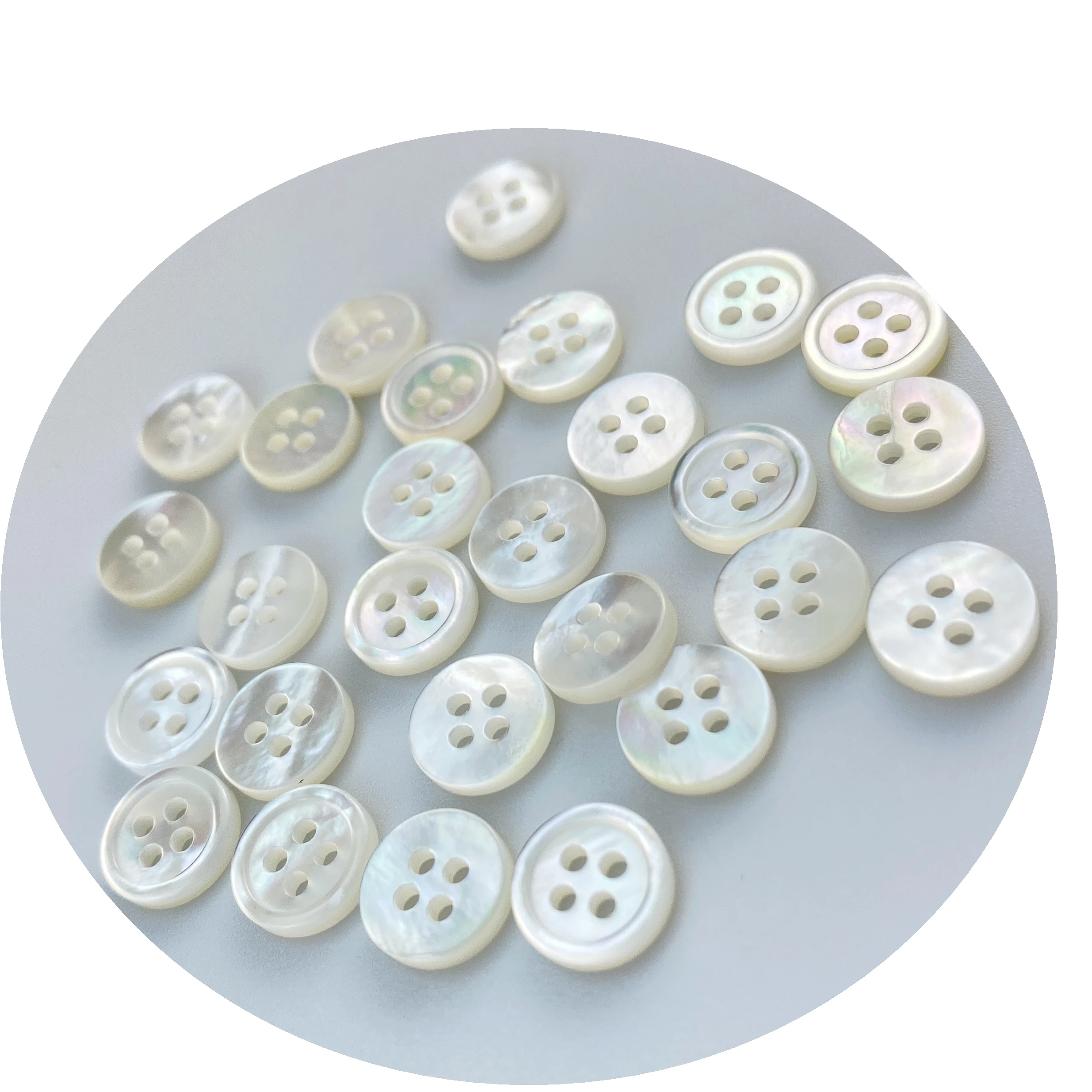 18L 4 Holes Natural Real Mop Shell Button  White Mother Of Pearl Shell Button 1.9Mm-2.0Mm Thickness For Shirt