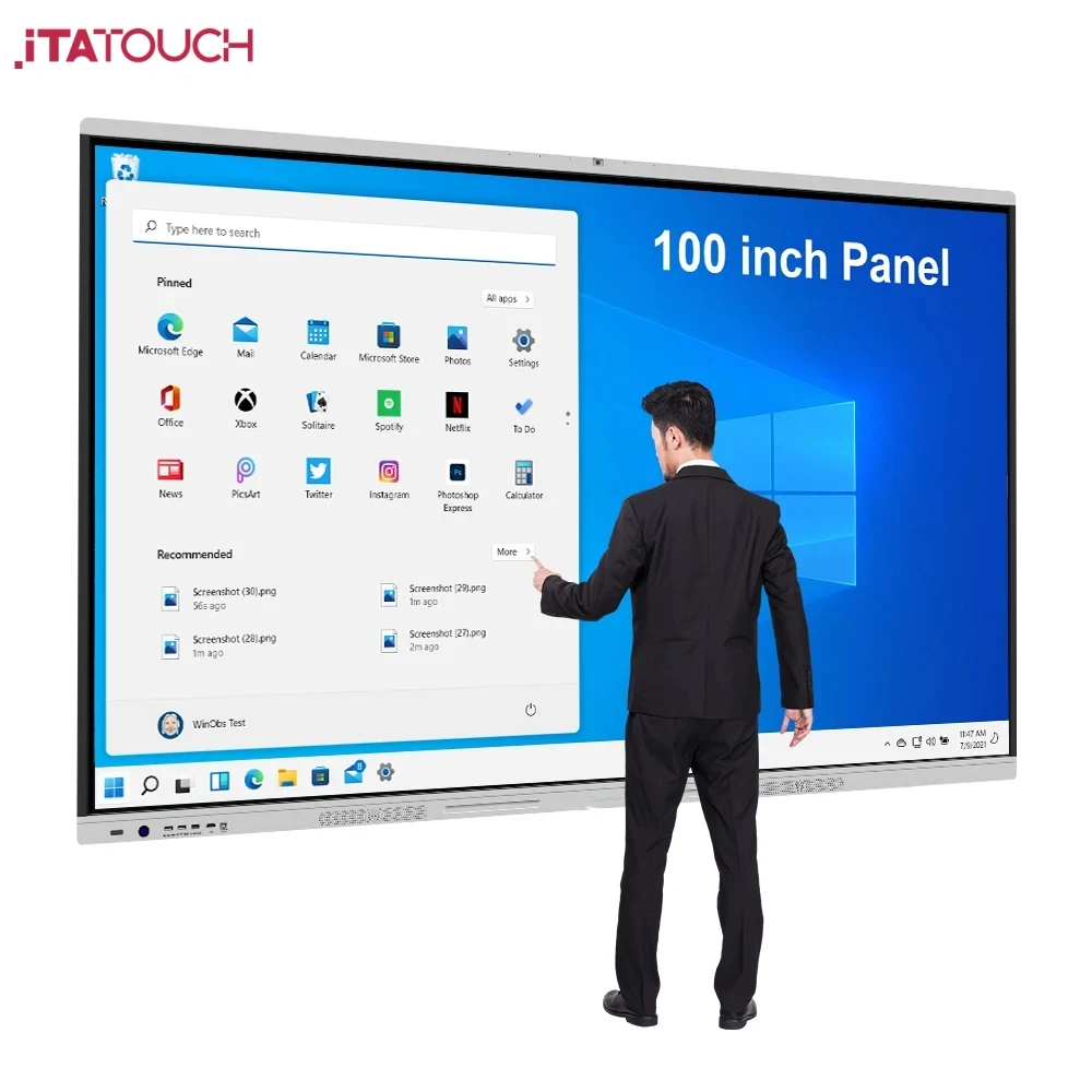 75 86 98 110 Inch Large Infrared 20-Point Meeting Interactive Touch Screen Smart Panel Whiteboard OEM LED Panel Sizes Available