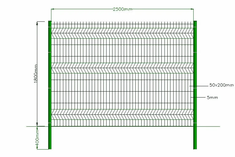PVC coated 3d bending wire mesh fence panel
