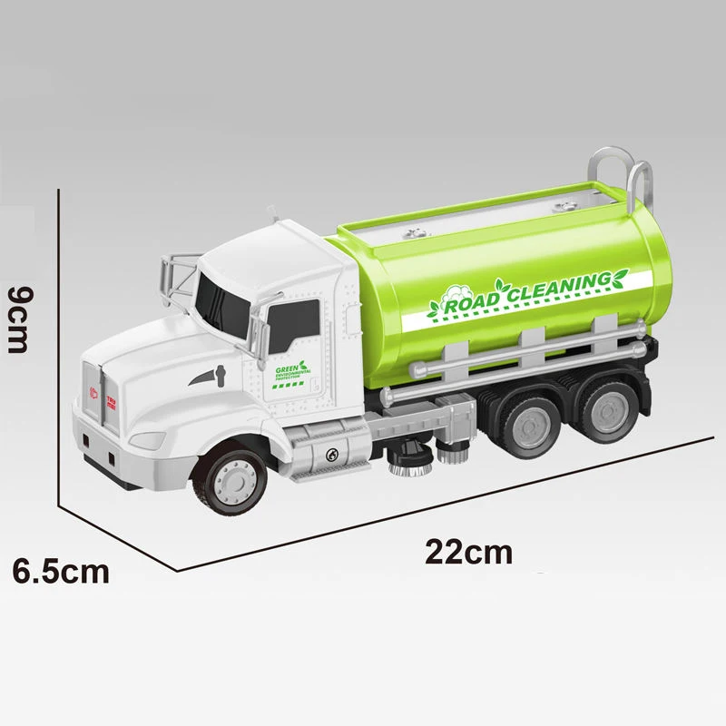 Newest Arrival 1:43 metal truck vehicle Green cleaning car Diecast friction toy vehicle pull back orange garbage truck toy