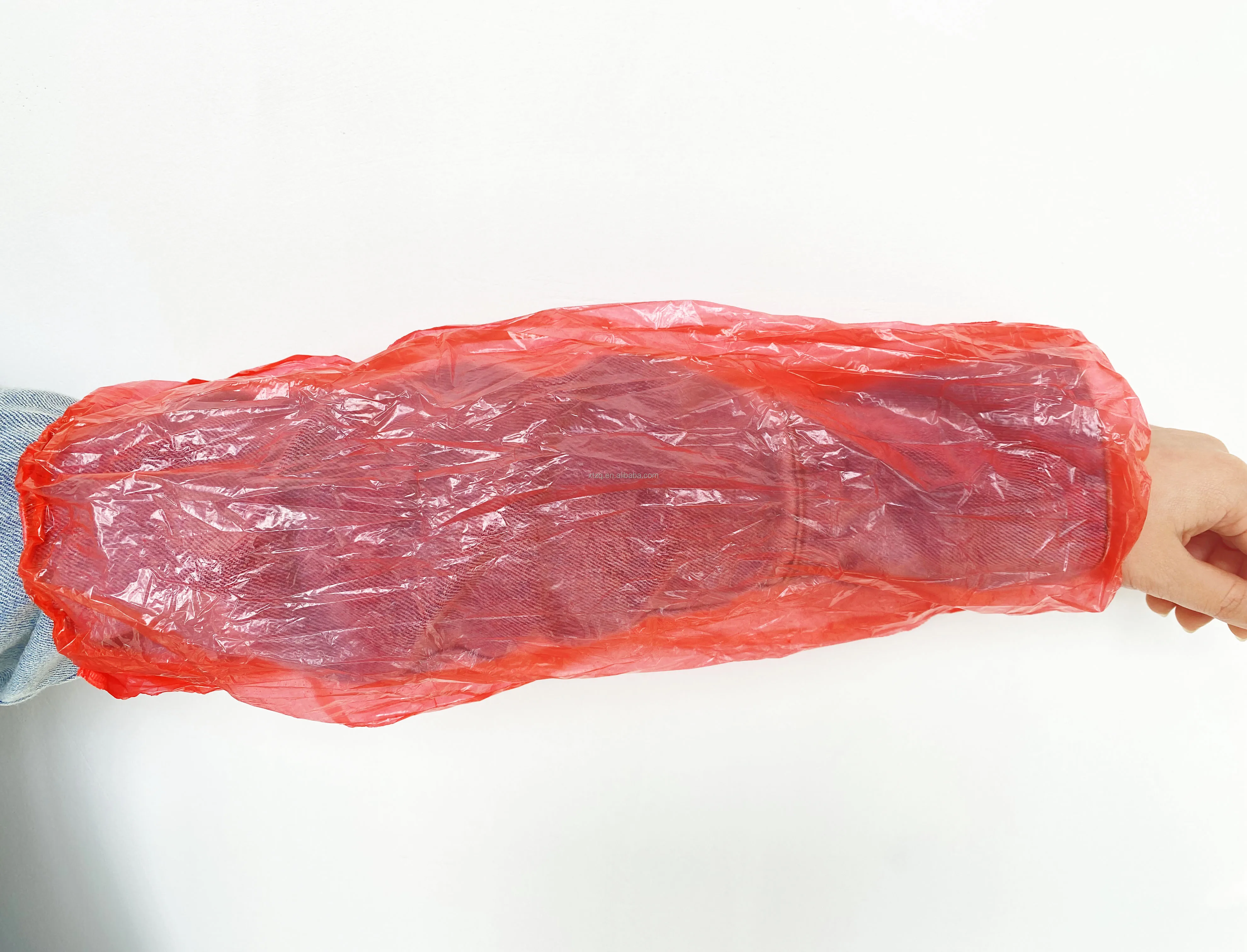 Custom blue white PE waterproof disposable plastic handmade Sleeve cover for cosmetics making laboratory