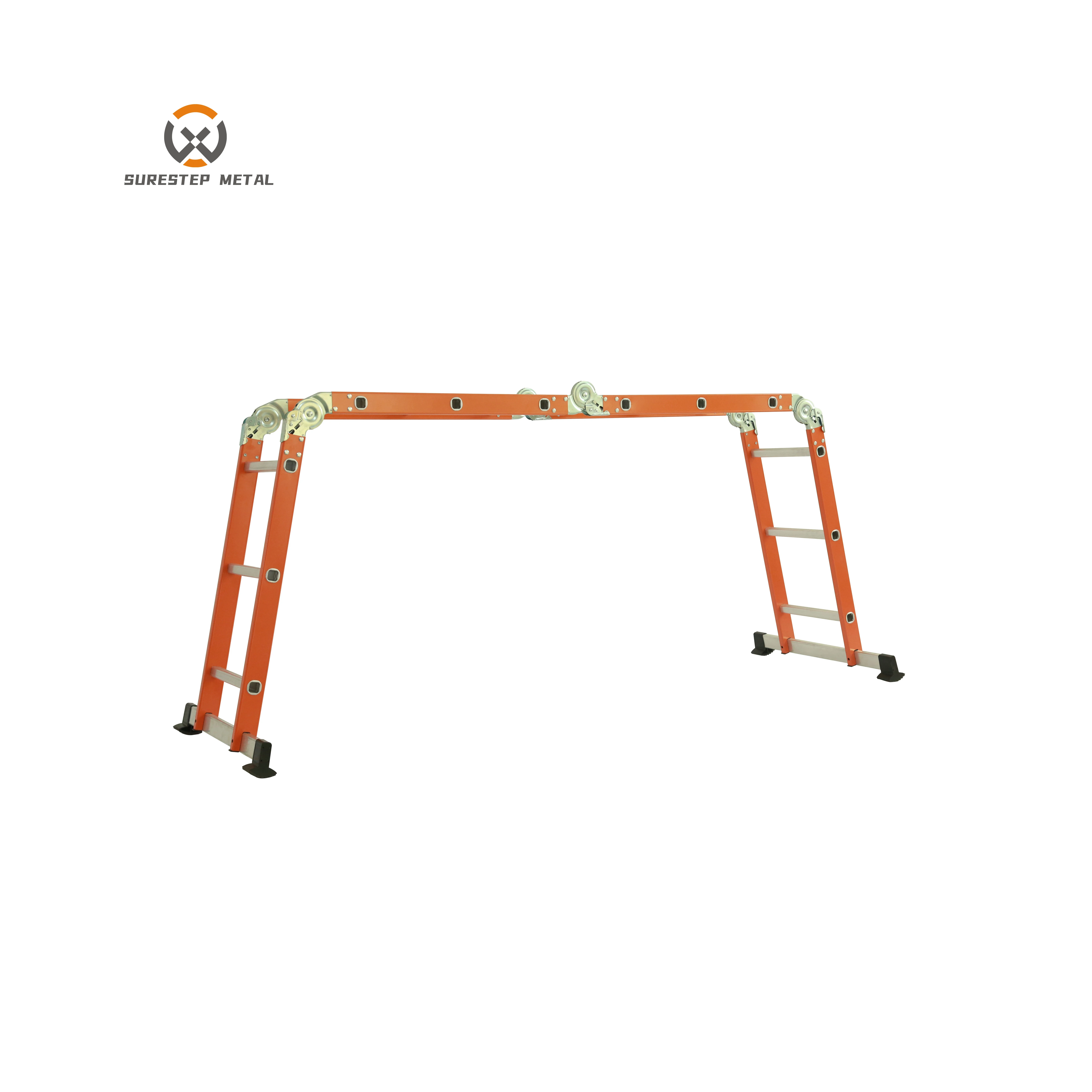 Multipurpose Folding Aluminum Ladder Small Hinge 4*3 4*4 Portability Fold Step Ladder With En131