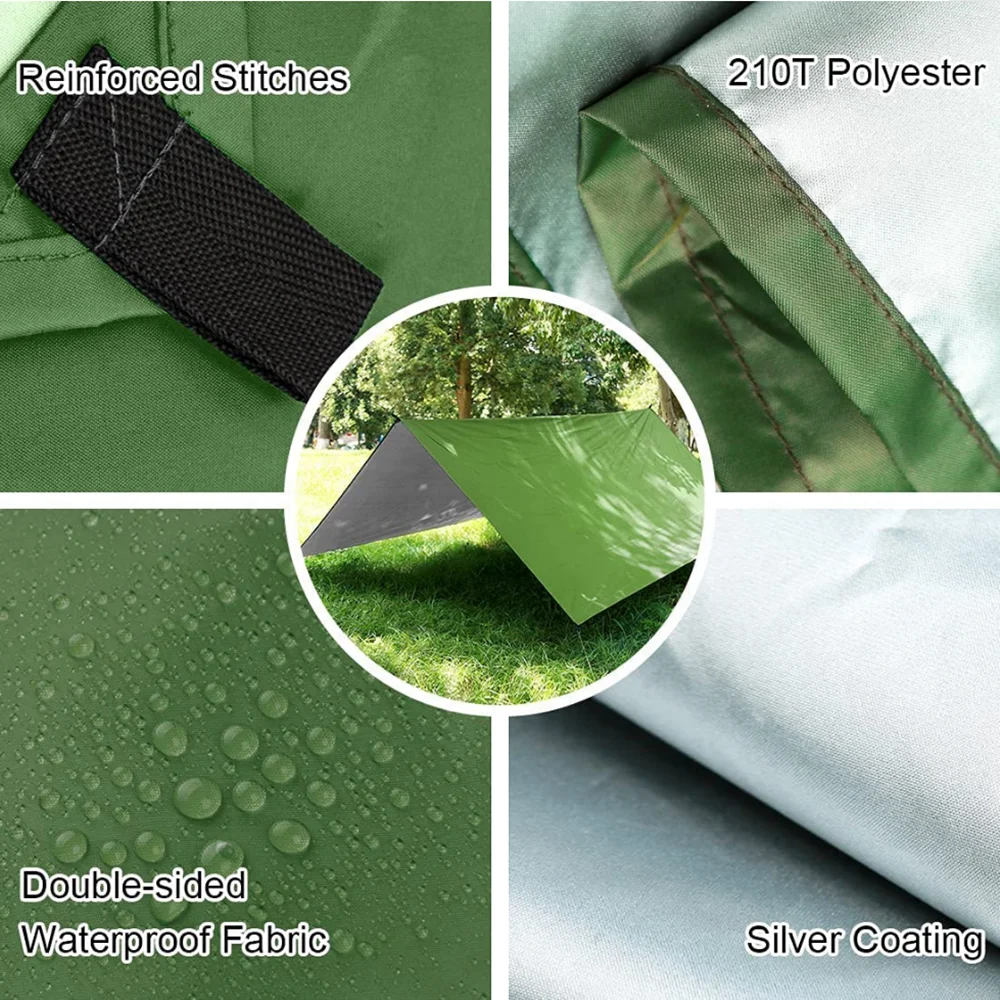  Wholesale 3*3M Square Outdoor Camping Waterproof Hammock Rain Fly Tent Tarp for Tourism Hiking Beach --