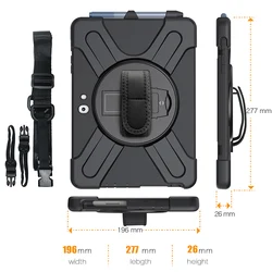 Hybrid tablet case with Wrist strap and shoulder belt for Microsoft Surface Go 2 2020 laptop cover