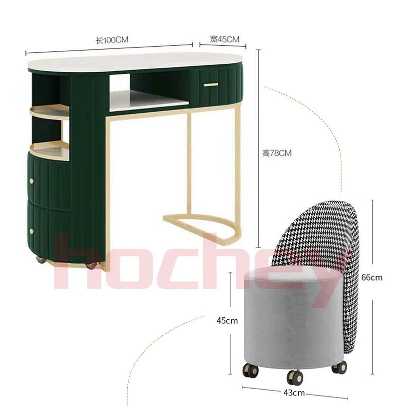 HOCHEY Manicure Desk Nail Salon Furniture Table For Nails Salon Professional Manicure Table Nails Table And Chair Set