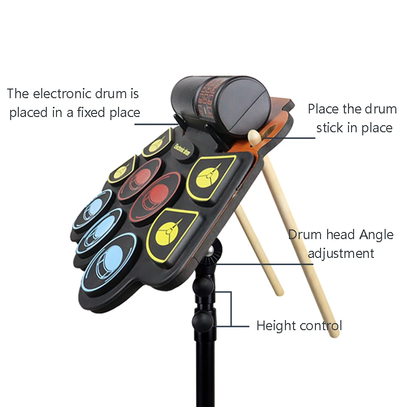 Thickening Portable Roll Up Drum Pad Electronic Musical Instruments Drum Pad Music Electronic Drum