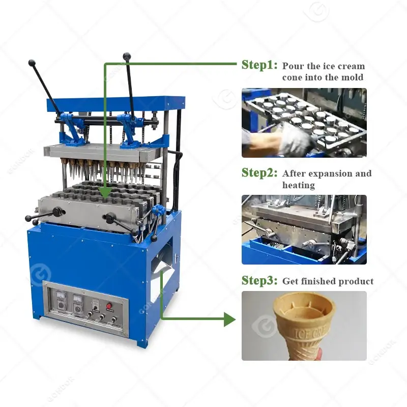 Biscuit Waffle Wafer Cone Mold Semi Automatic/Manual Commercial Ice Cream Make Maker Machine Price for Sale