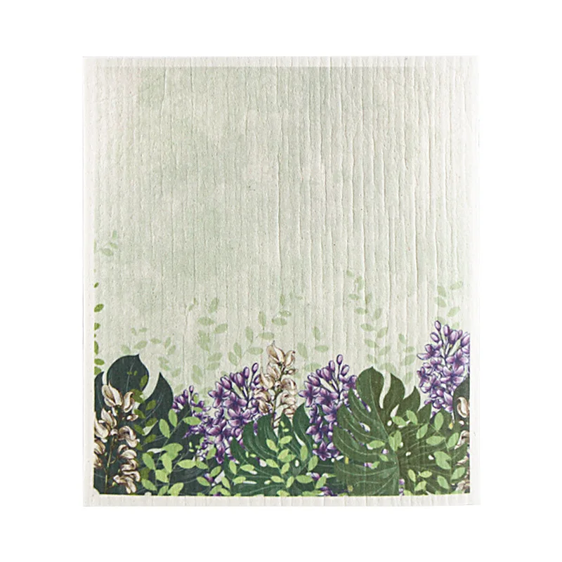 Custom Design Towel Swedish Eco-friendly Reusable Cellulose Cotton Sponge Dish Cloth Swedish Kitchen Towel Dish