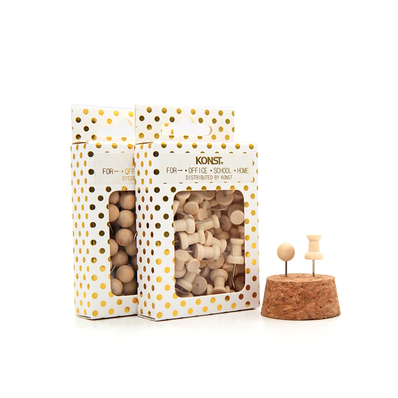 
Environment-friendly map pin wood push pin set 