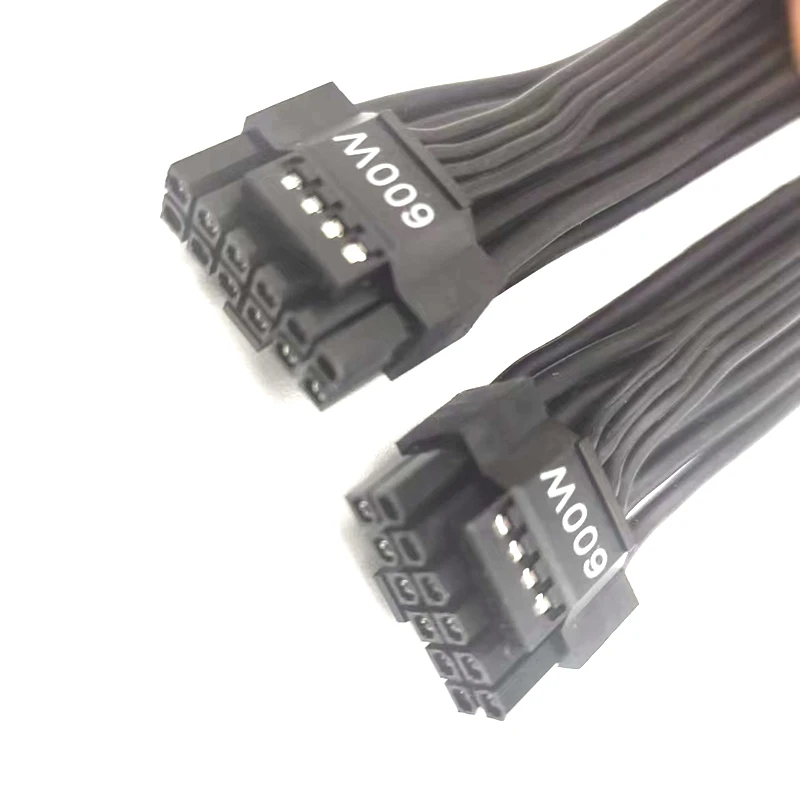 New products 16AWG PCIE 5.0 12VHPWR 16Pin 12+4Pin Connector male to 16Pin Male Power Extension Cable black color