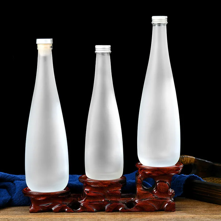 Spirits Alcoholic Drink Liquor Glass Frosted Empty Mineral Water Vodka Whiskey Wine Bottles