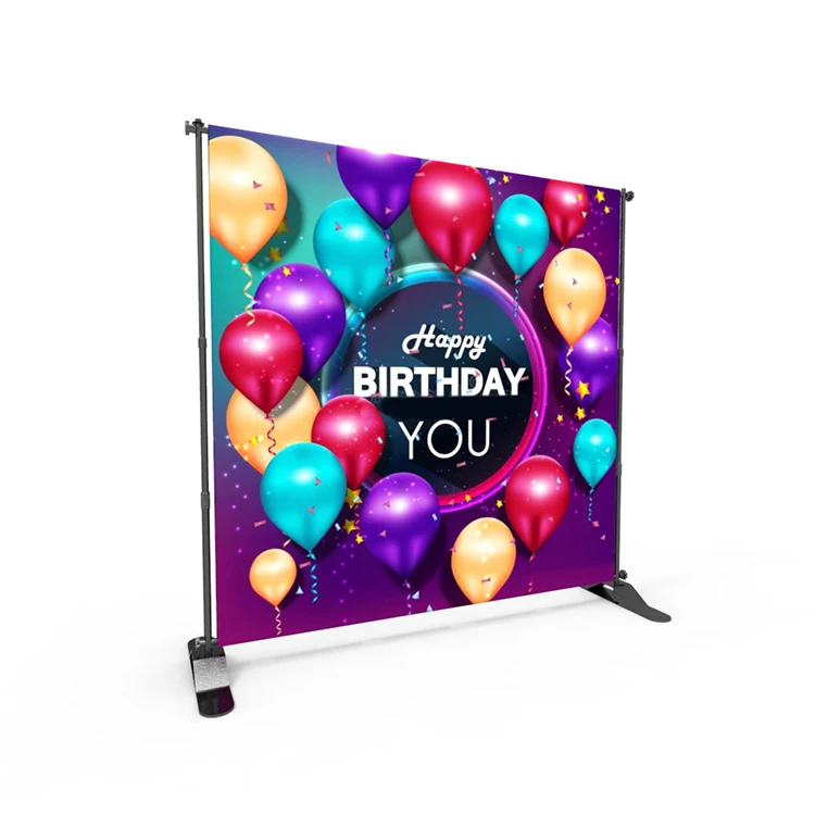 Portable Stand Online Zoom Meeting Backdrop Display Wall Step And Repeat Banner 8*10 Large Format Telescoping