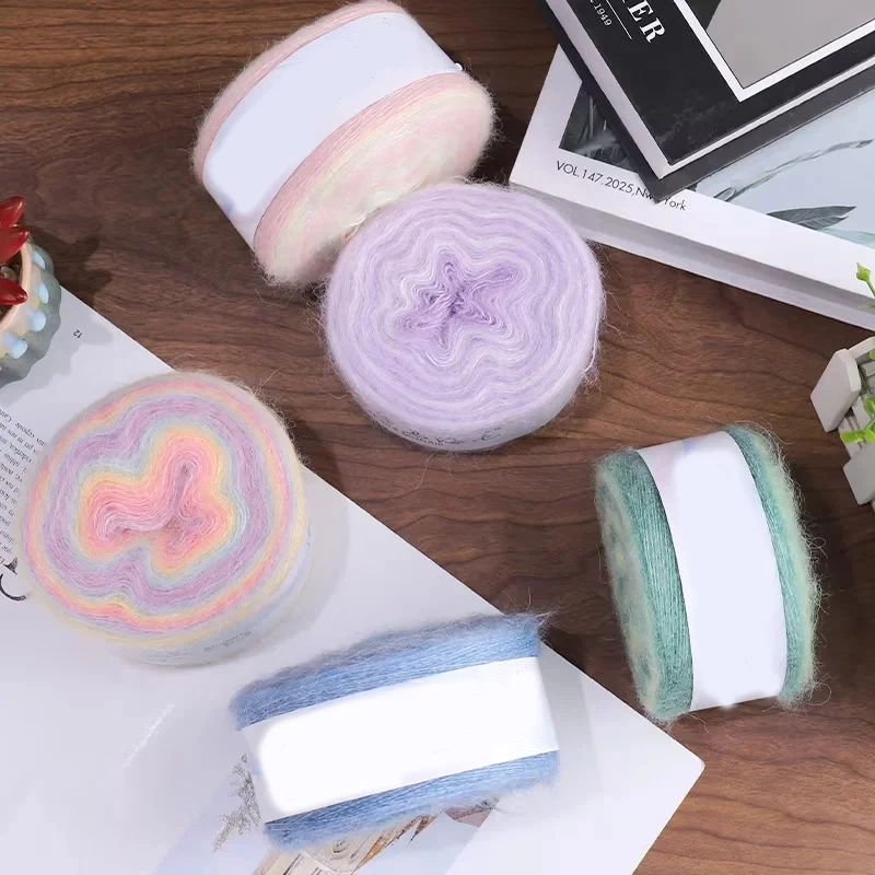 Wholesale Price Manufacturers Fancy Multi-color 100g Yarn Mohair for Fashion Sweater