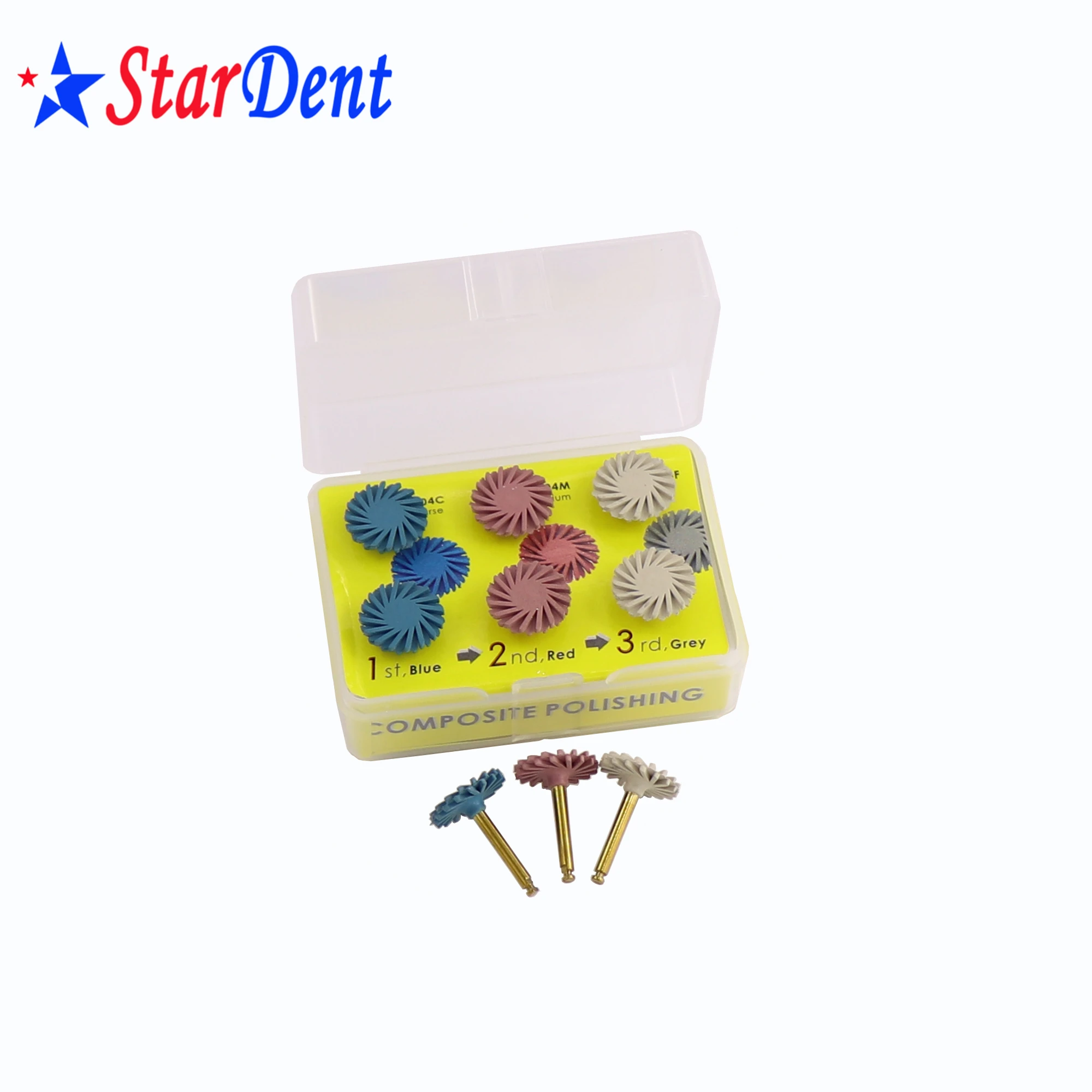 Dental Resin Teeth Tool / 3 Color RA Composite Material Diamond Sand Polishing Disc Kit