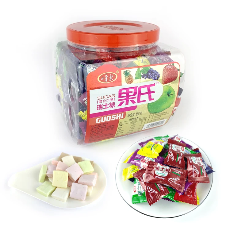 Best Quality Assorted Fruity Flavors Gummy Colorful Delectable OEM Service Cheap Soft Chewy Milk Candy