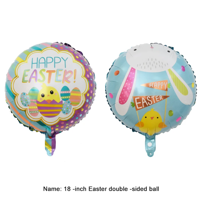 Custom Chicken Egg Shaped Foil Balloons Cute Pattern Printed Balloons For Happy Easter Decorations