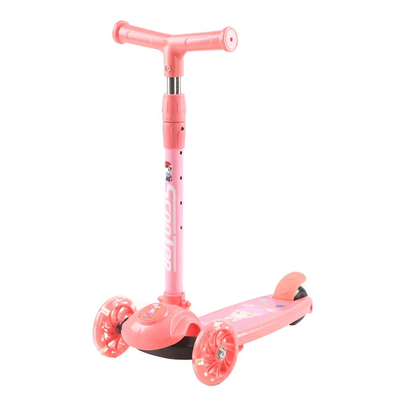 Shining Light Kids Kick Scooter Unisex 3-Wheel Plastic Ride-on Toy for Children Aged 2 to 4 Years Certified with EN71