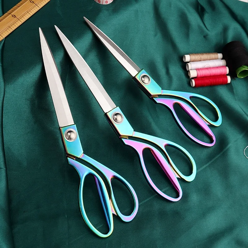 Zinc Alloy Stainless Steel Tailor Scissors Color Colorful Handle Clothes sewing scissors