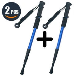 Walking Adjustable Trekking Pole Anti Shock Ultra Light Alpinism Poles Telescopic Ultralight Hiking Travel Non-slip Stick