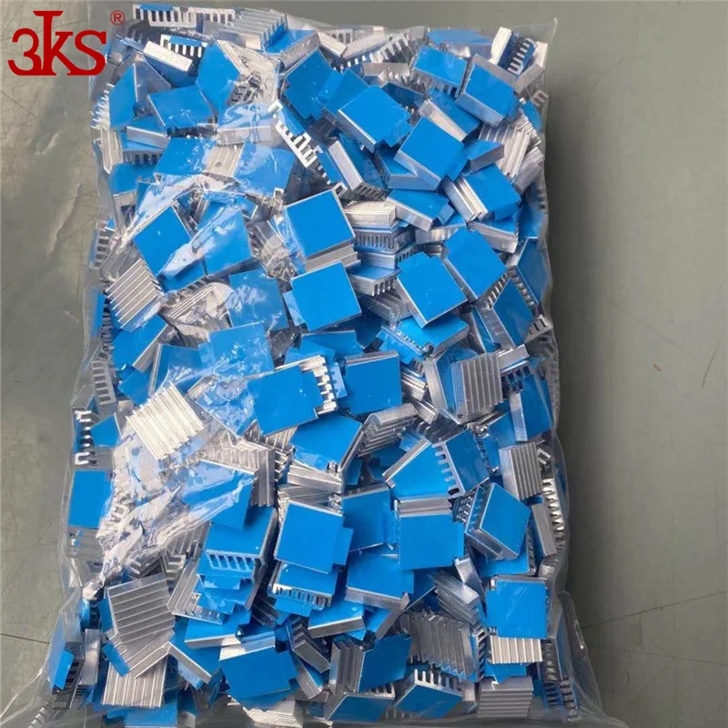 Silver Heatsink Cooling Fin 14 X14 X6 mm Aluminum Self Adhesive Heat Sink for IC Chips Cooling