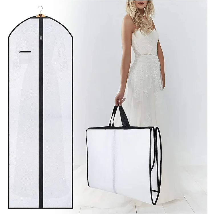 Лидер продаж, складная Полиэстеровая прозрачная сумка на молнии для длинных платьев, сумок для костюмов и свадебных платьев