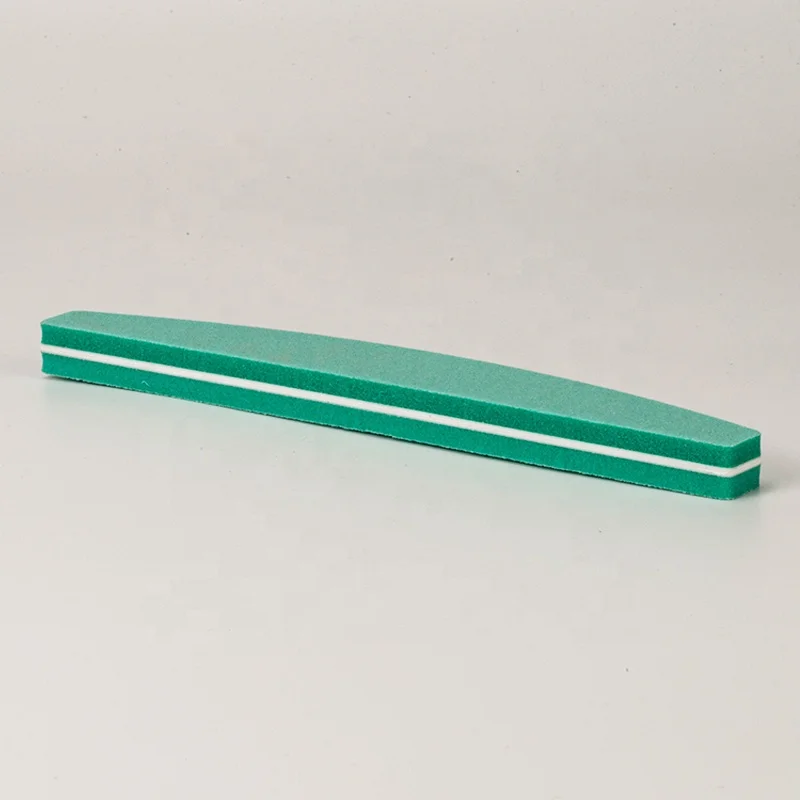 China Manufacture Half Moon Square Private Label Wholesale Nail Filer Sponge File Buffer Custom Logo 180/180 100/180