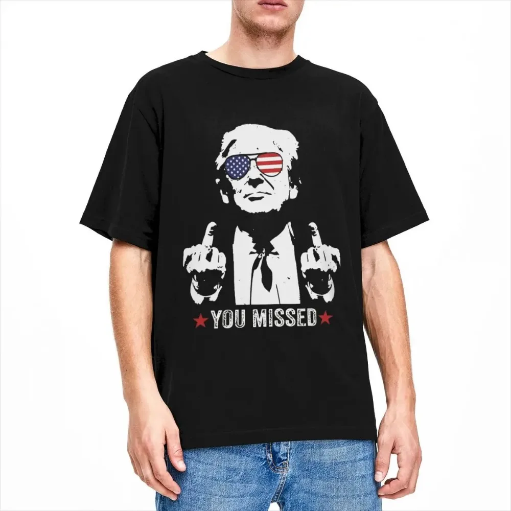 2024 Assassination You Missed Shirt Merch for Men Women Cotton Rally Tee Shirt Short Sleeve Tops