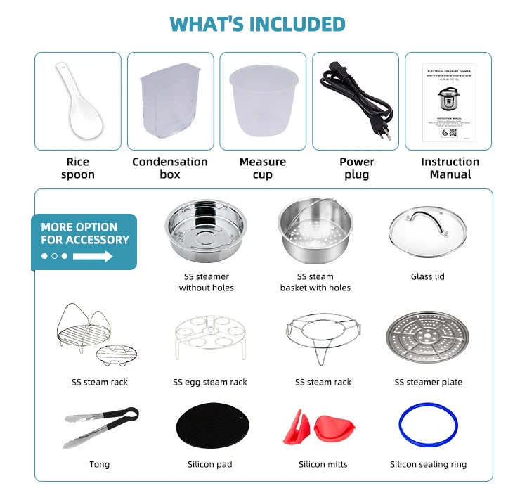 Custom fashion cooker fryer air Electric Pressure cooker 2-in-1 steam cooking pot Encode Control Panel