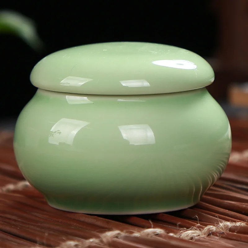 Wholesale ceramic round sealed jars spice storage jars  Ceramic Tea Cans for Matcha Powder