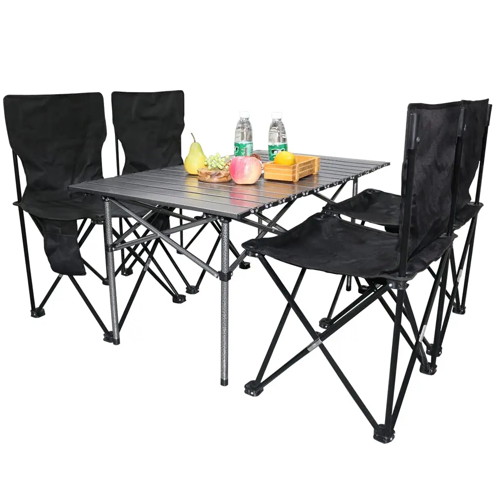 Custom Portable Patio Outdoor Portable Camping Folding Table And Chairs Set