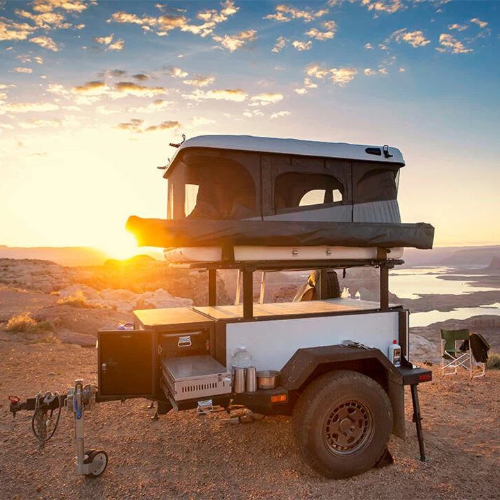 New Customized Mini Easy Towed Off Road Camper Trailer Australian Standard With Camping Kitchen For Sale