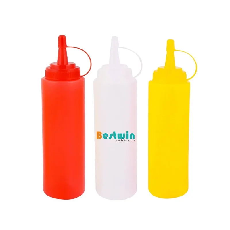 Plastic LDPE RN-5 Mayonnaise Ketchup Dispenser Honey Squeeze Tomato Sauce Squirt Bottle for Fast Food