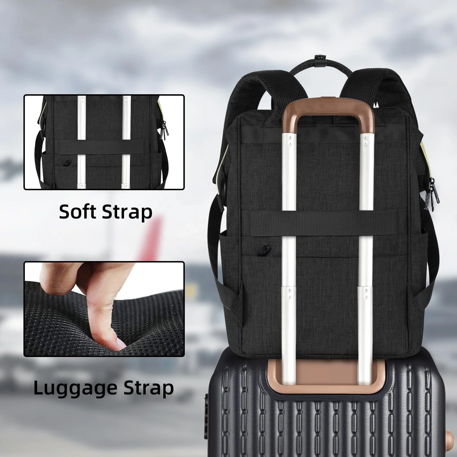 Custom USB Charging Travel Backpack College Backpacks Carry on Computer Bag Fit 15.6 Inch Laptop For Women