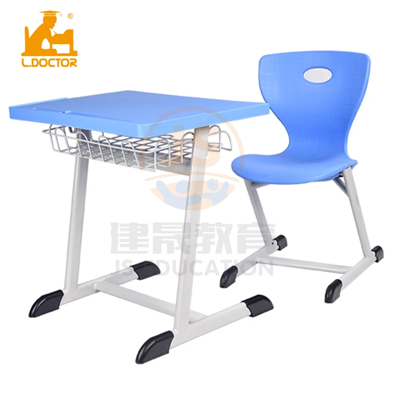Popular school furniture  plastic material classroom desk and chair