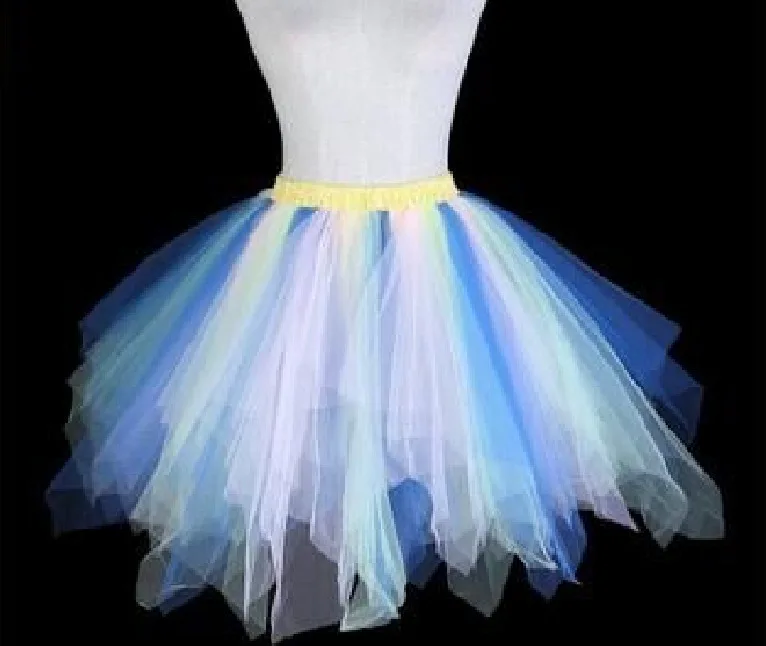 Women Skirt 47CM Tutu Mini Petticoat Adult Teen Elastic Band Ballet Dance Puffy Tulle Skirts