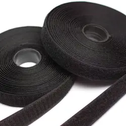 Various Width White And Black 30% Polyester 70% Nylon Tape Roll Hook And Loop Tape For Bags Clothing Shoes Hat