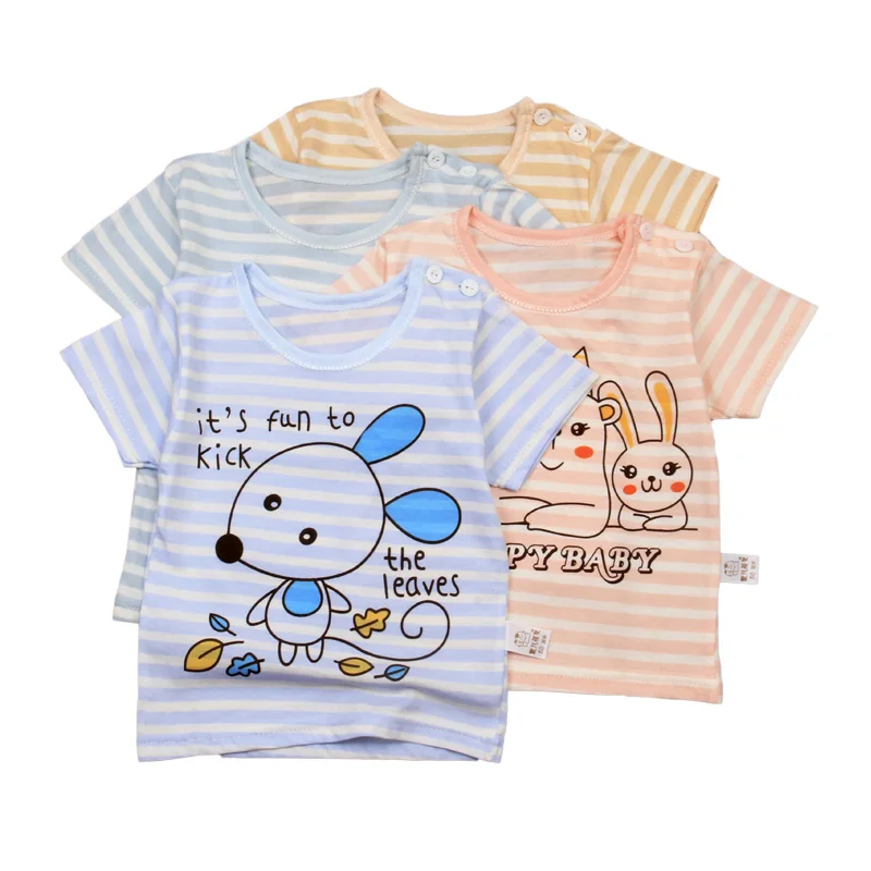 
Summer 2020 baby underwear 0-3 years old 100% cotton cartoon printed Short Sleeve T-Shirt Top 