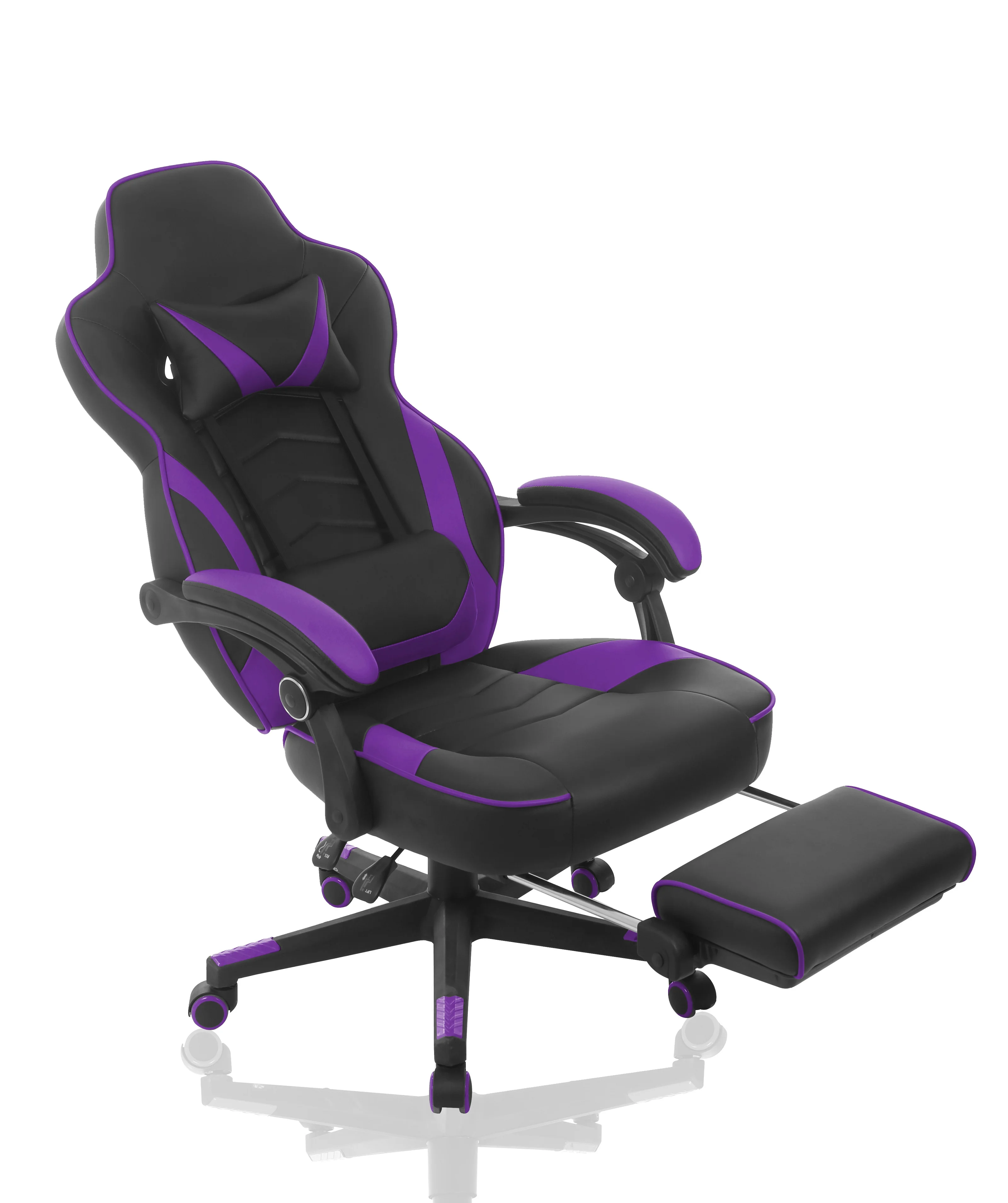 high quality purple video gaming chair with footrest reclining game chair for heavy people ps4 custom gaming chair with massage