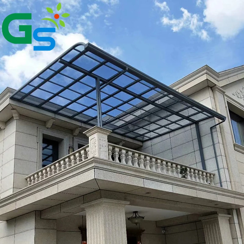 OEM Custom High Quality Outdoor Rain Shelter Aluminum Frame Polycarbonate Sheet Patio Cover Roof Awning