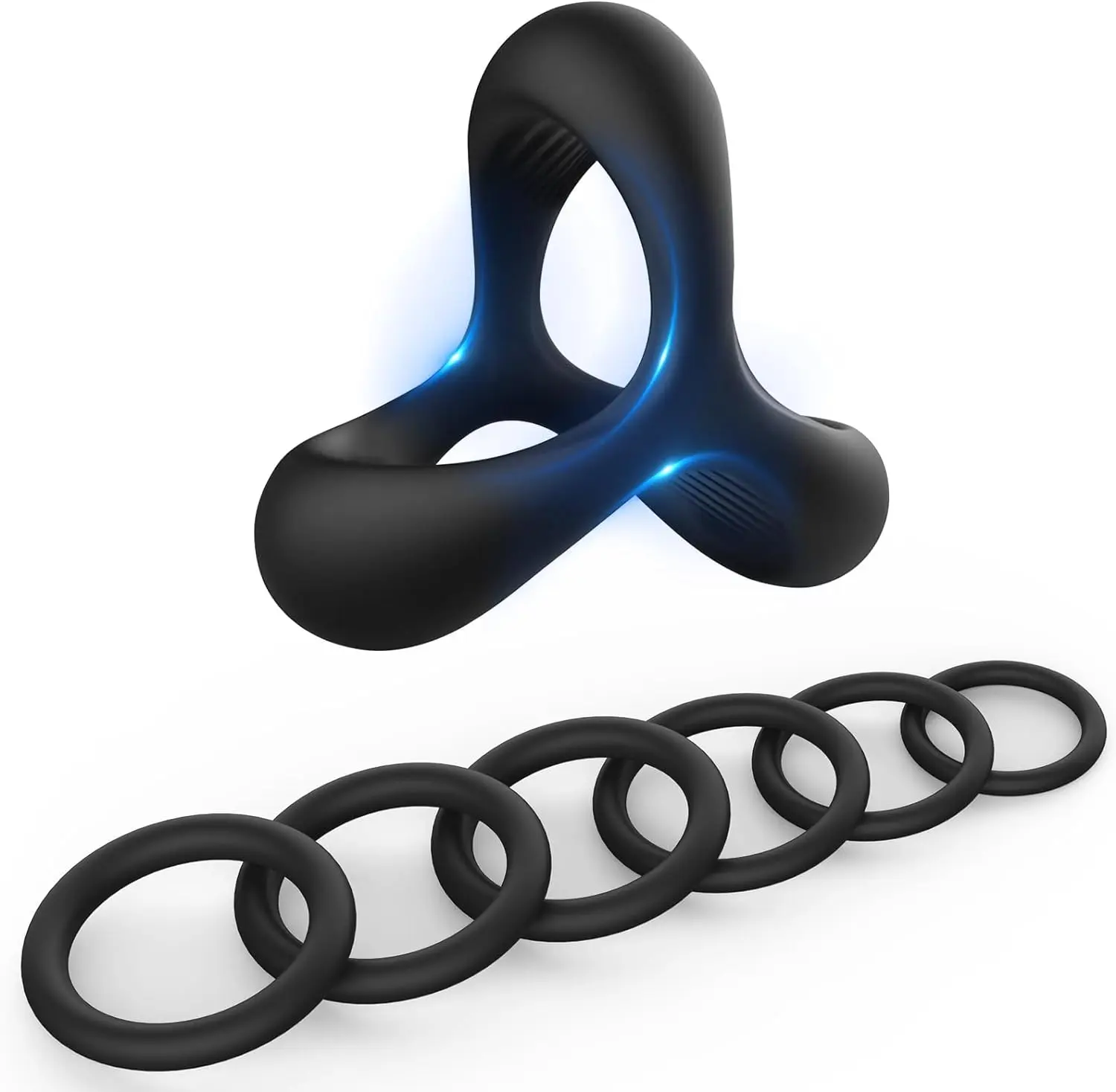 Silicone Penis Ring Men Cock Rings Set with 7 Different Sizes for Erection Enhancing Adult Dildo Cock Ring