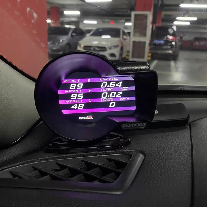 English Version Magician OBD Car Gauge OBD2 F835 Head Up Display Digital Boost Voltage Speed Meter Water Temp Oil pressure Alarm