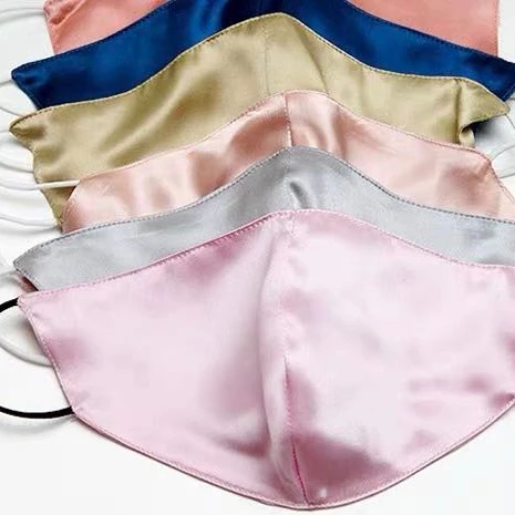 JILI SILK 3 layers soft breathable 100% mulberry silk face mask for office home use 19mm silk face mask jili