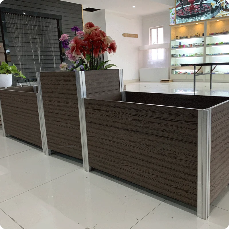 Professional Wpc Pot Box Alu Frames Wholesale Outdoor Wood Recycle Plastic Flower Planter with CE certificate